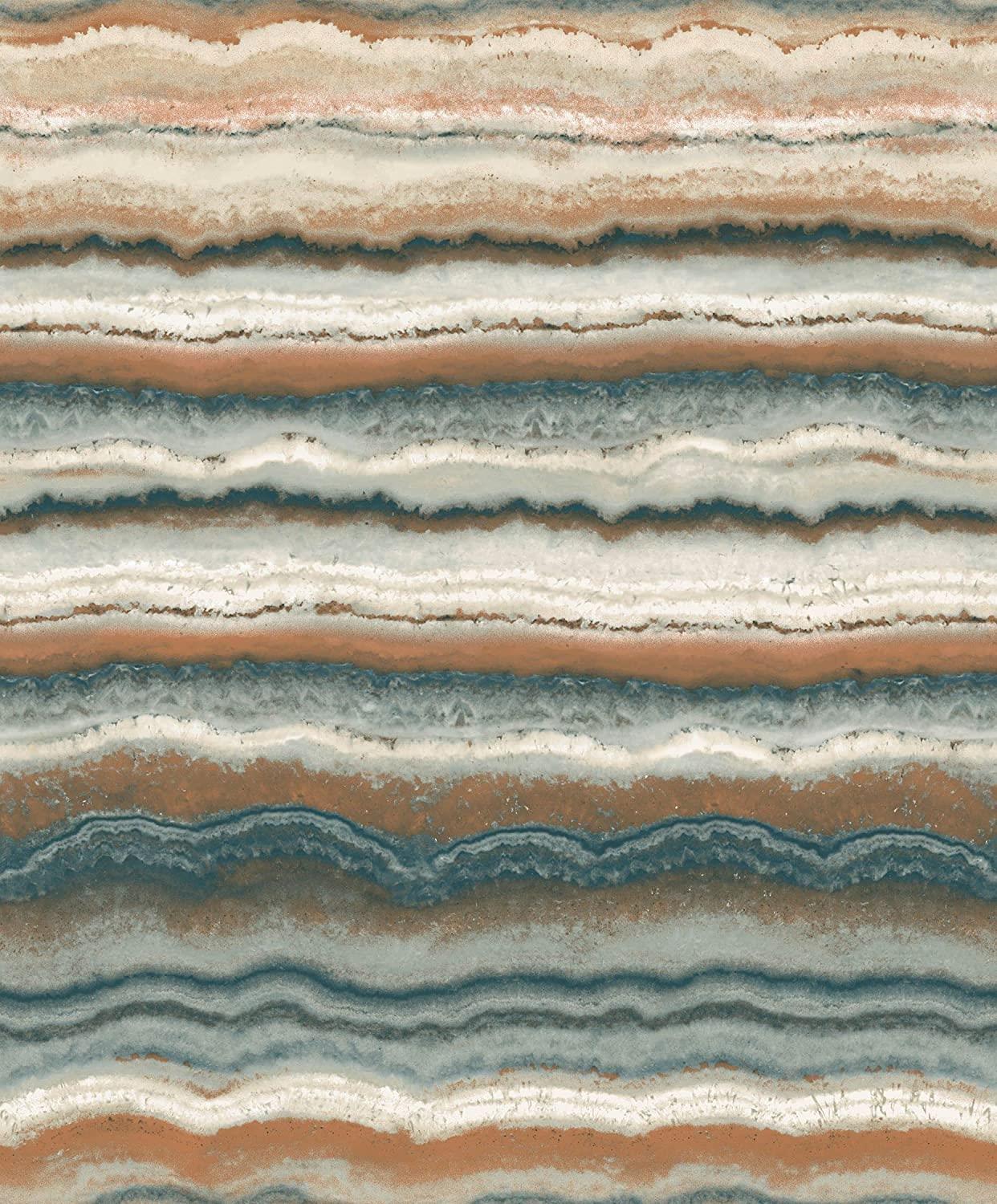 Arthouse Jade Mineral Wallpaper - Layered Rock Design - Stunning Metallic Foil & Gloss Finish - with Green Red Brown Natural Colourways - Organic & Understated Luxurious Effect 903907