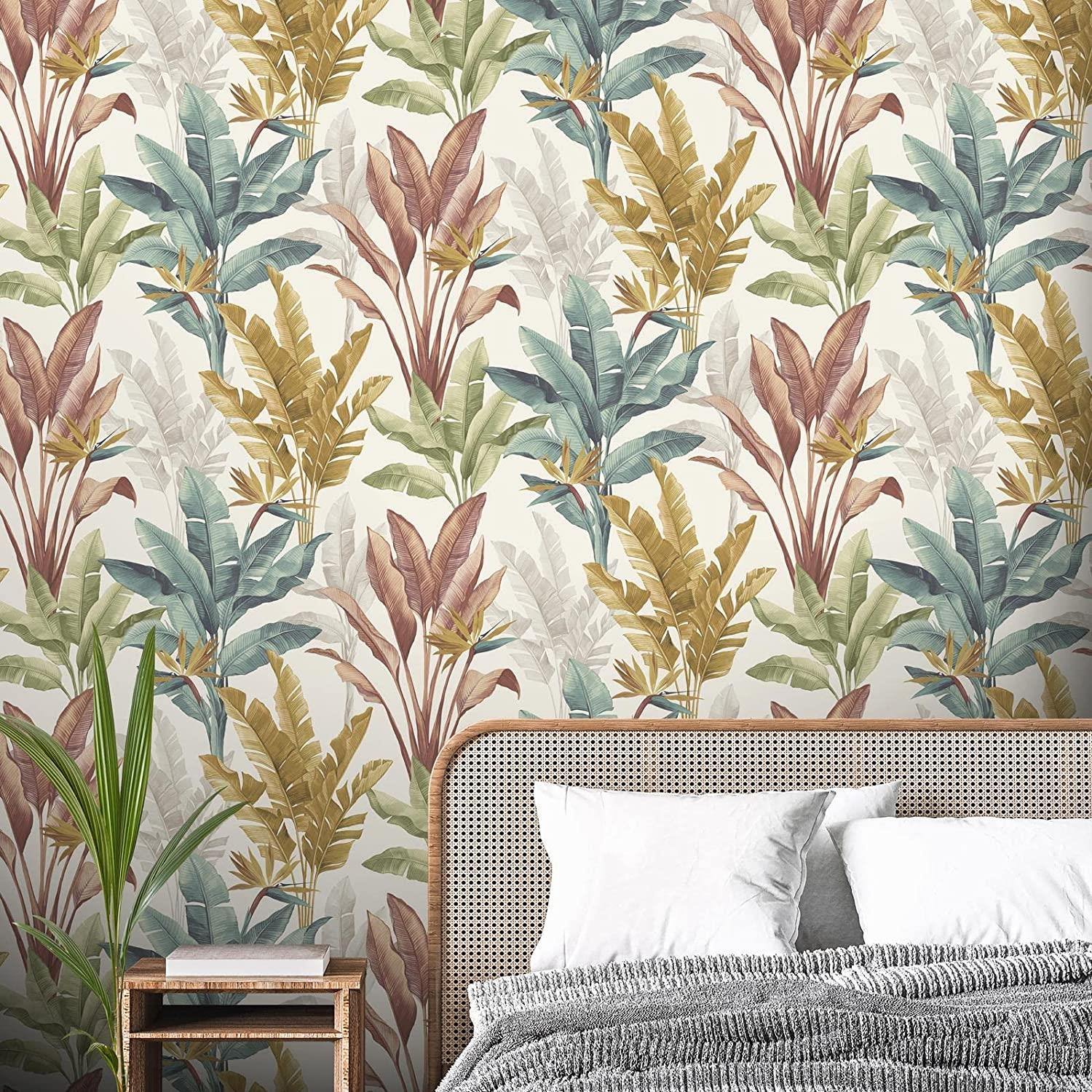 Rasch Akari Madagascar Tropical Leaf Multicoloured Wallpaper 282879 - All Rooms