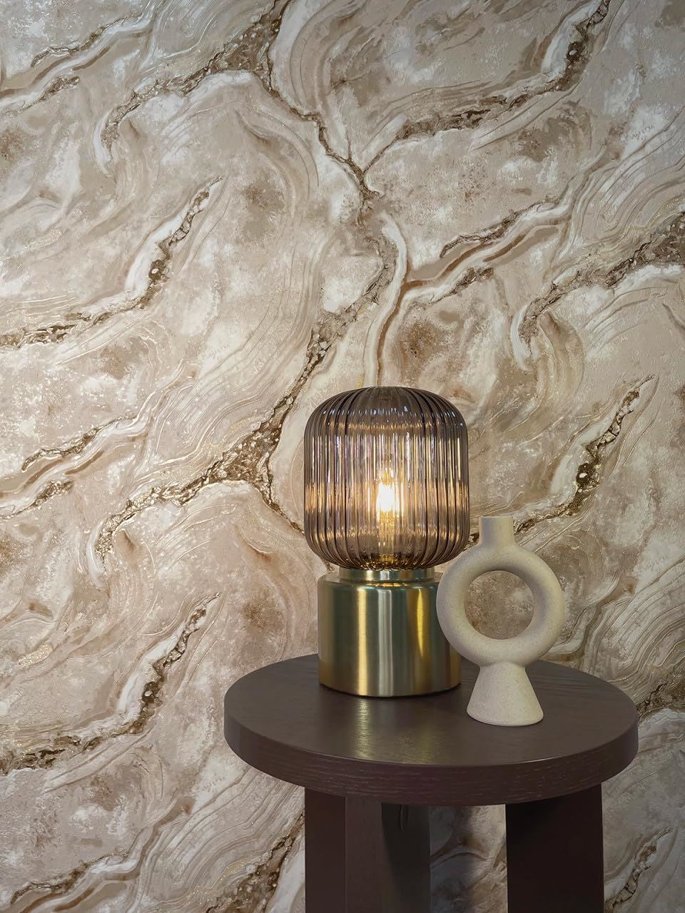 Rasch Vasari Marble Taupe Wallpaper 529456