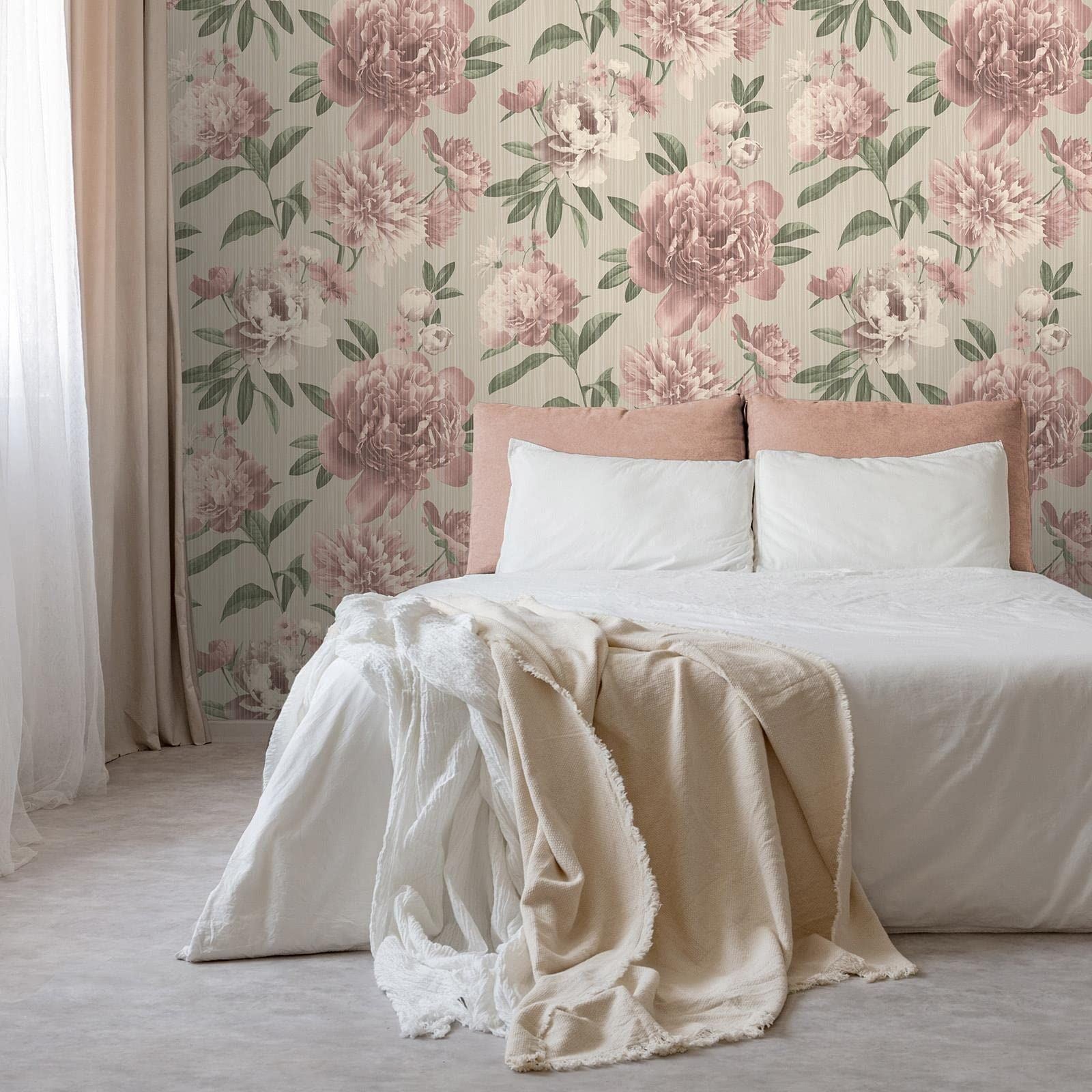 RASCH (U.K) Limited Valentina Big Bloom Wallpaper - Modern Wallpaper for Living Room, Bedroom, Fireplace - Decorative Luxury Floral Wall Paper with Blooming Flowers & Subtle Glimmers (Pink)