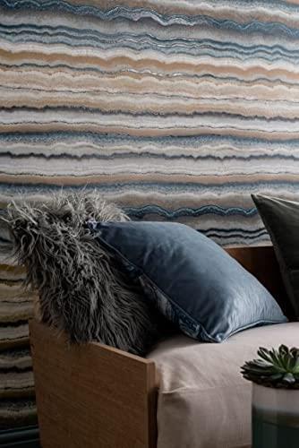 Arthouse Jade Mineral Wallpaper - Layered Rock Design - Stunning Metallic Foil & Gloss Finish - with Green Red Brown Natural Colourways - Organic & Understated Luxurious Effect 903907