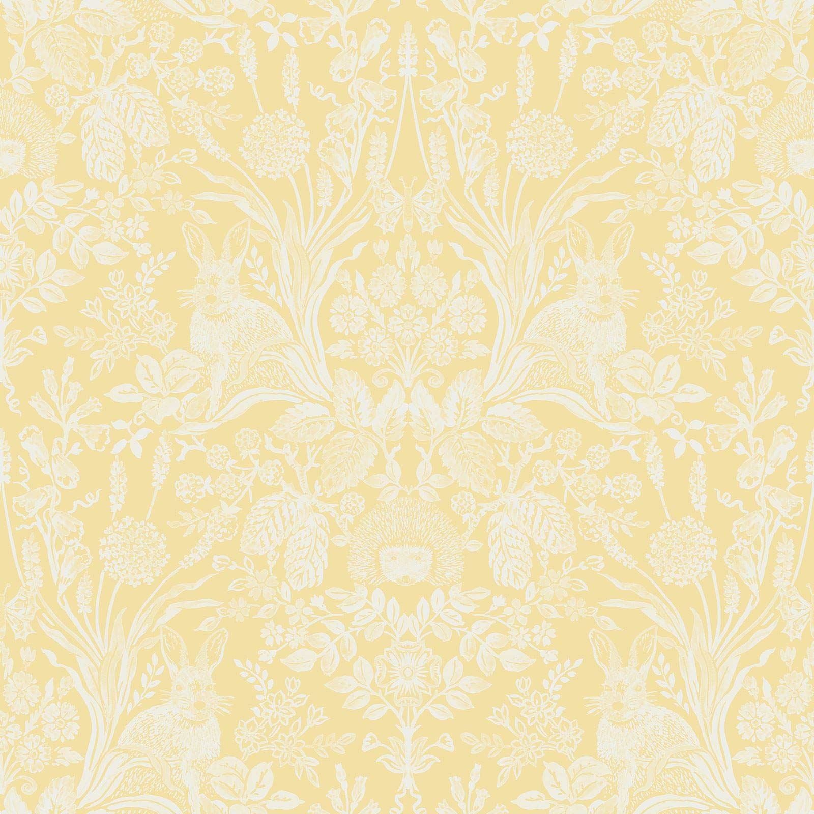 Holden Decor Whitcliffe Harlen Yellow Wallpaper 90806 - Woodland Animals