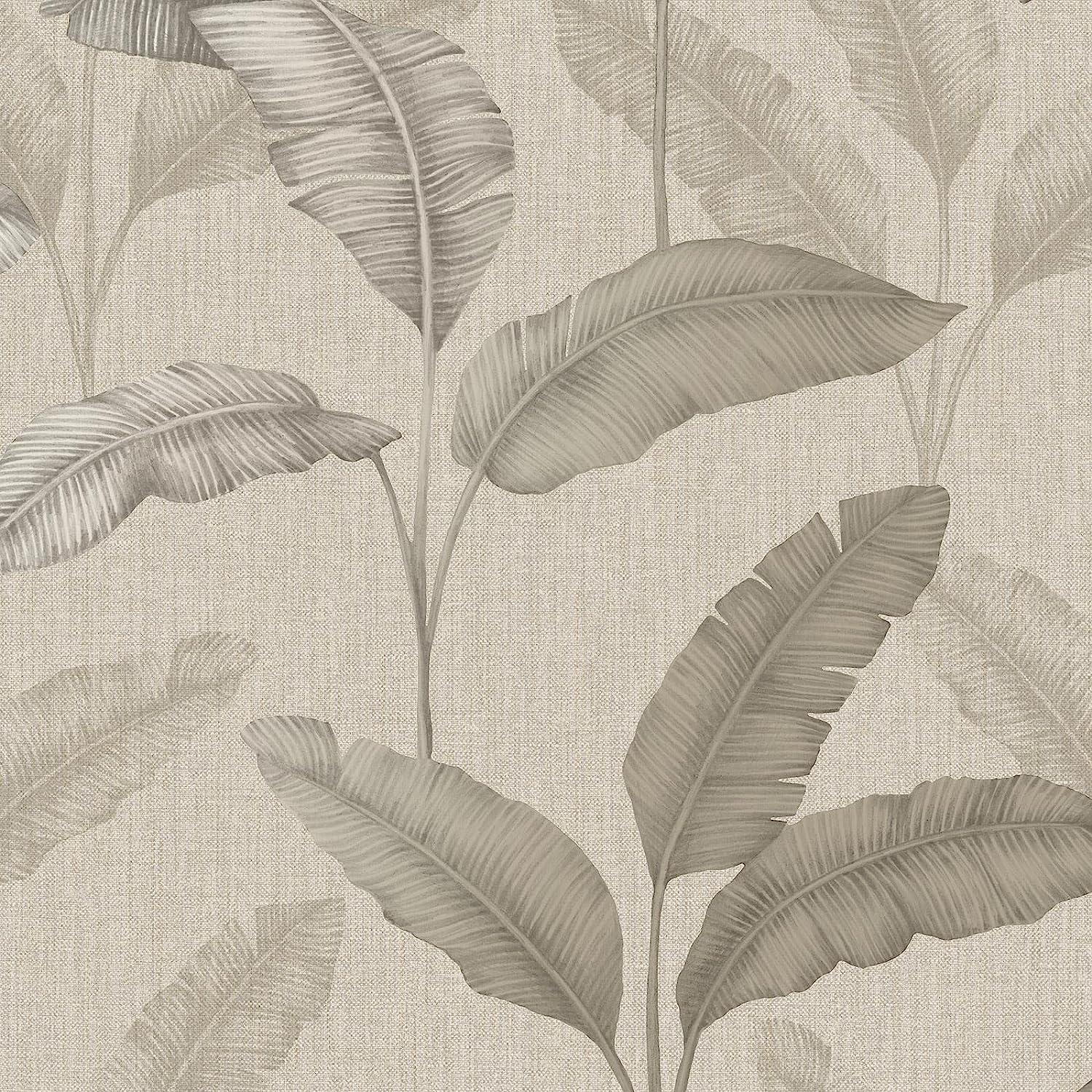RASCH (U.K) Limited Amara Palm Wallpaper - Modern Wallpaper for Living Room, Bedroom, Fireplace - Decorative Luxury Tropical Wall Paper with Metallic Tone (Beige/Gold)
