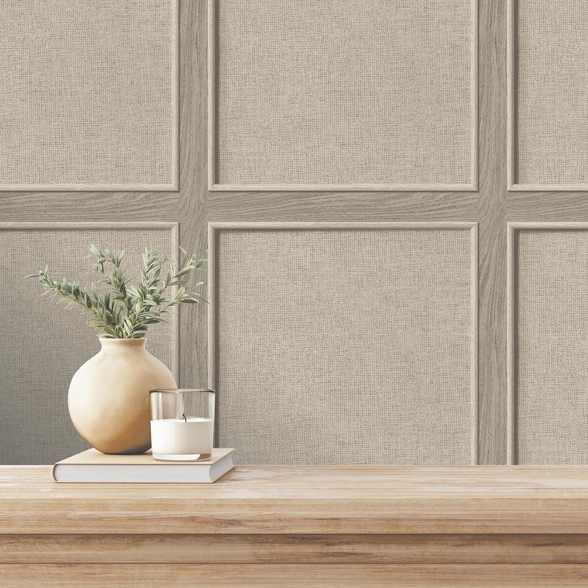 Rasch Bevelled Birch Wood Panelled Weave Grain Wallpaper - Carved Trendy Modern Contemporary Feature Wall
