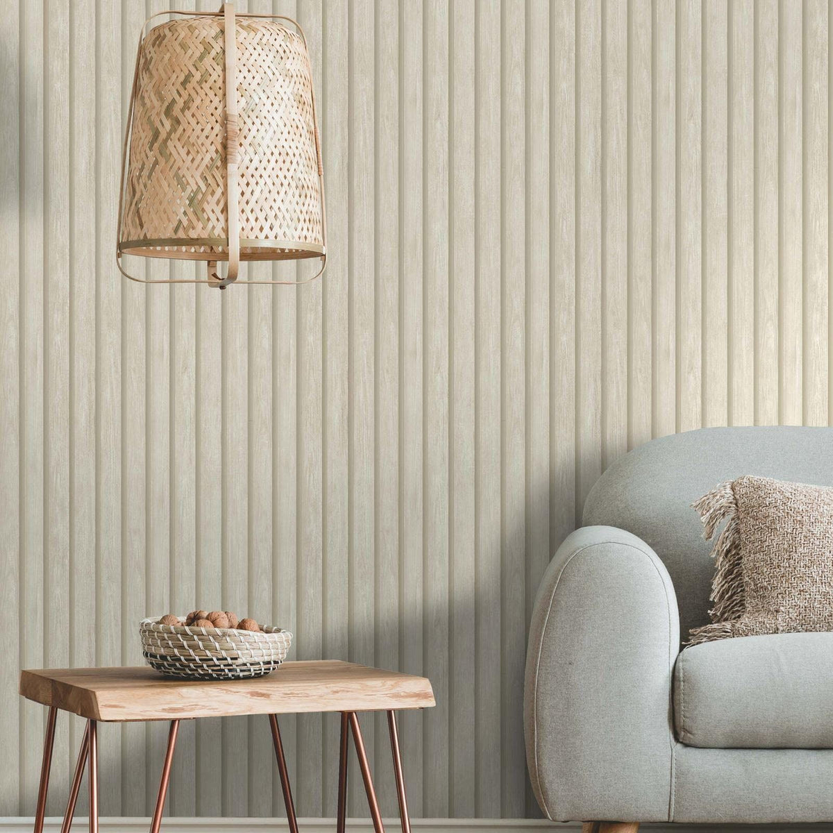 Wood Slat Wallpaper Natural/Beige Holden 13131