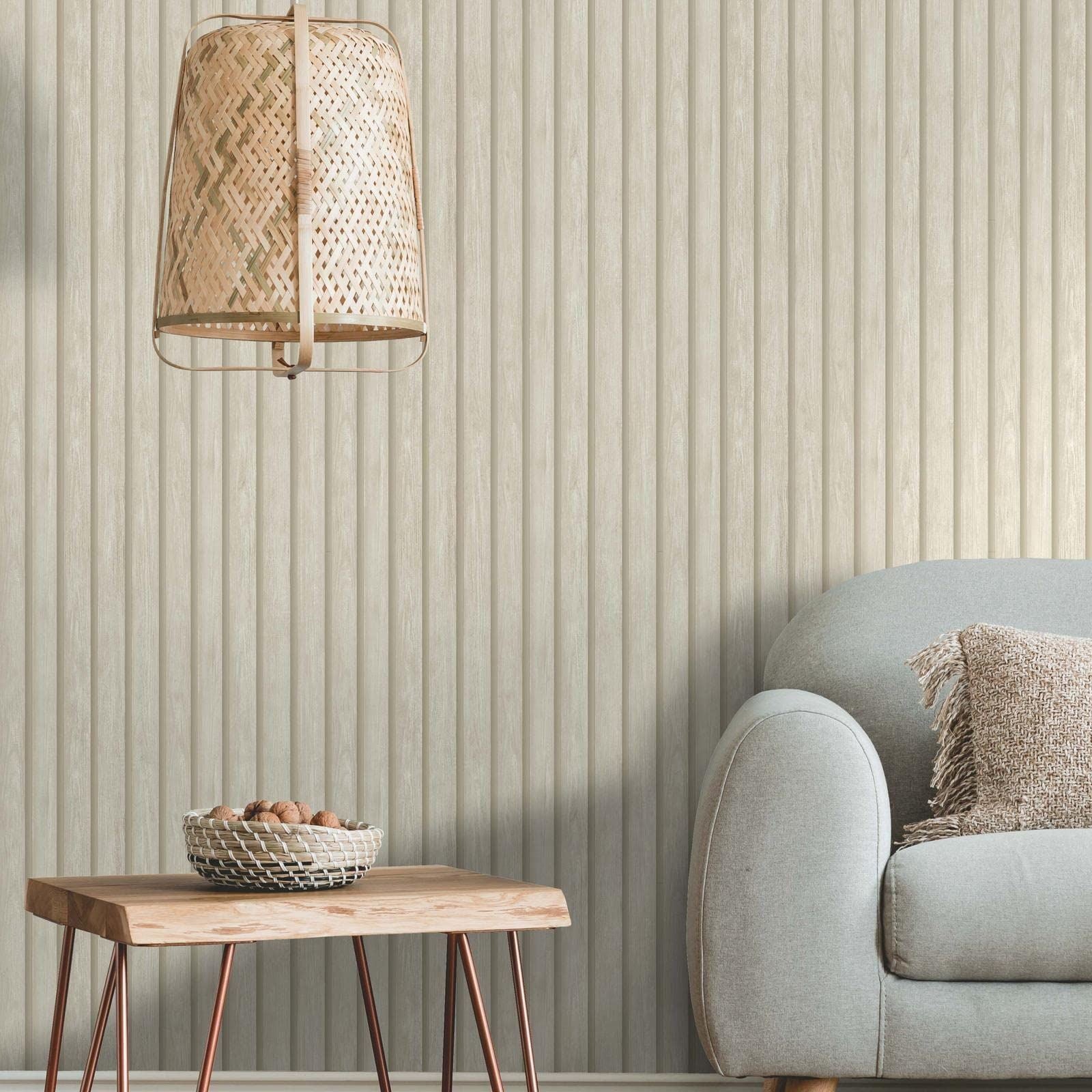 Wood Slat Wallpaper Natural/Beige Holden 13131