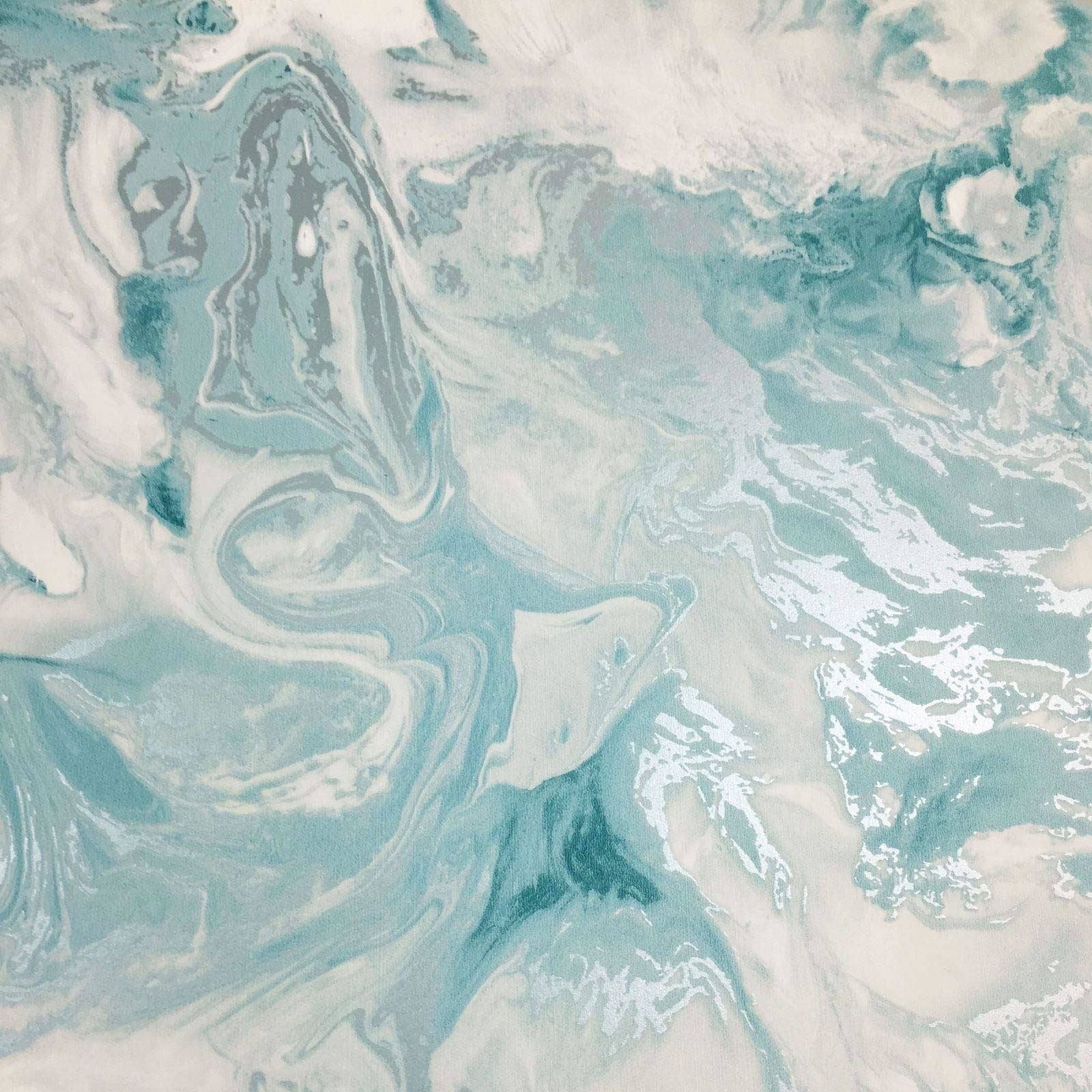 Muriva Elixir Marble Teal Wallpaper 166503 - Feature Metallic Marble Effect