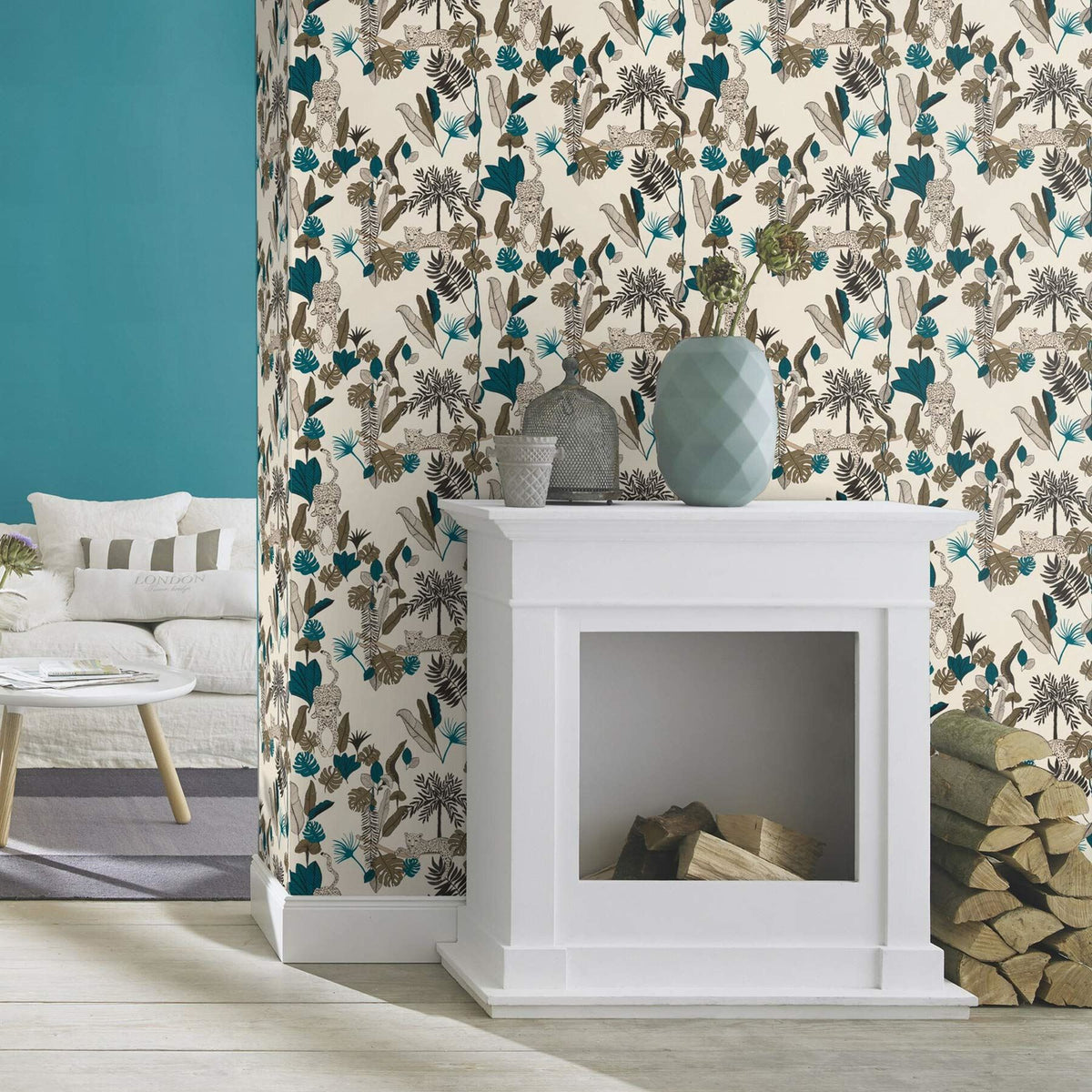 Rasch Club Botanique 540345 Non-Woven Wallpaper Leopard Green