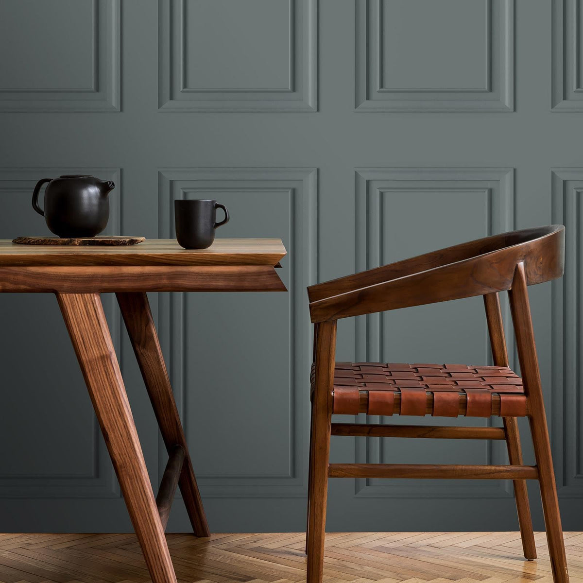 Dimension Panel Wallpaper - Modern Wallpaper for Living Room, Bedroom, Fireplace - Decorative Luxury Wall Paper with Realistic Beaded Panel Design & 3D Effect (Green)