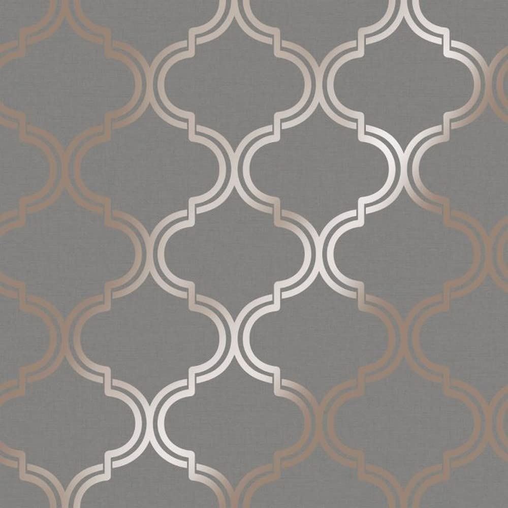 Holden Decor, Glistening Geo Grey Silver Wallpaper, 12750