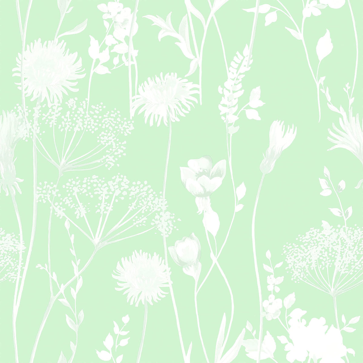 Catherine Lansfield Meadowsweet Floral Wallpaper Green