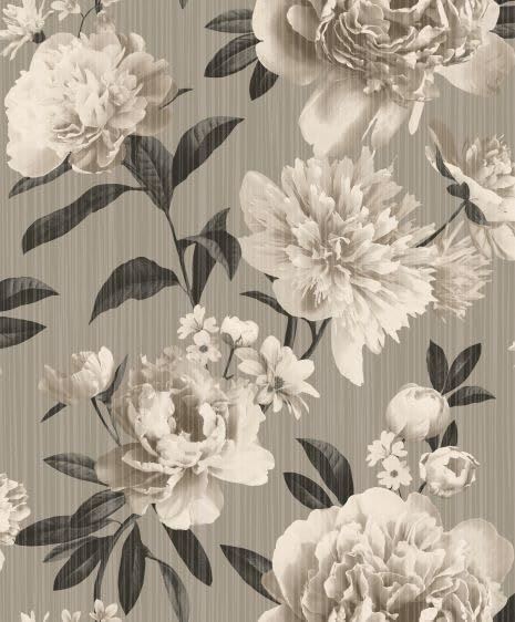 Rasch Vasari Valentina Floral Wallpaper � 526875 � Grey/Black