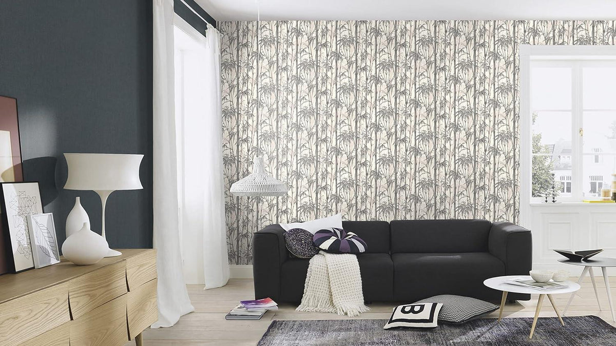 Rasch paperhangings Non Woven Wallpaper (Botanical) Grey White 10,05 m x 0,53 m Florentine III 484830