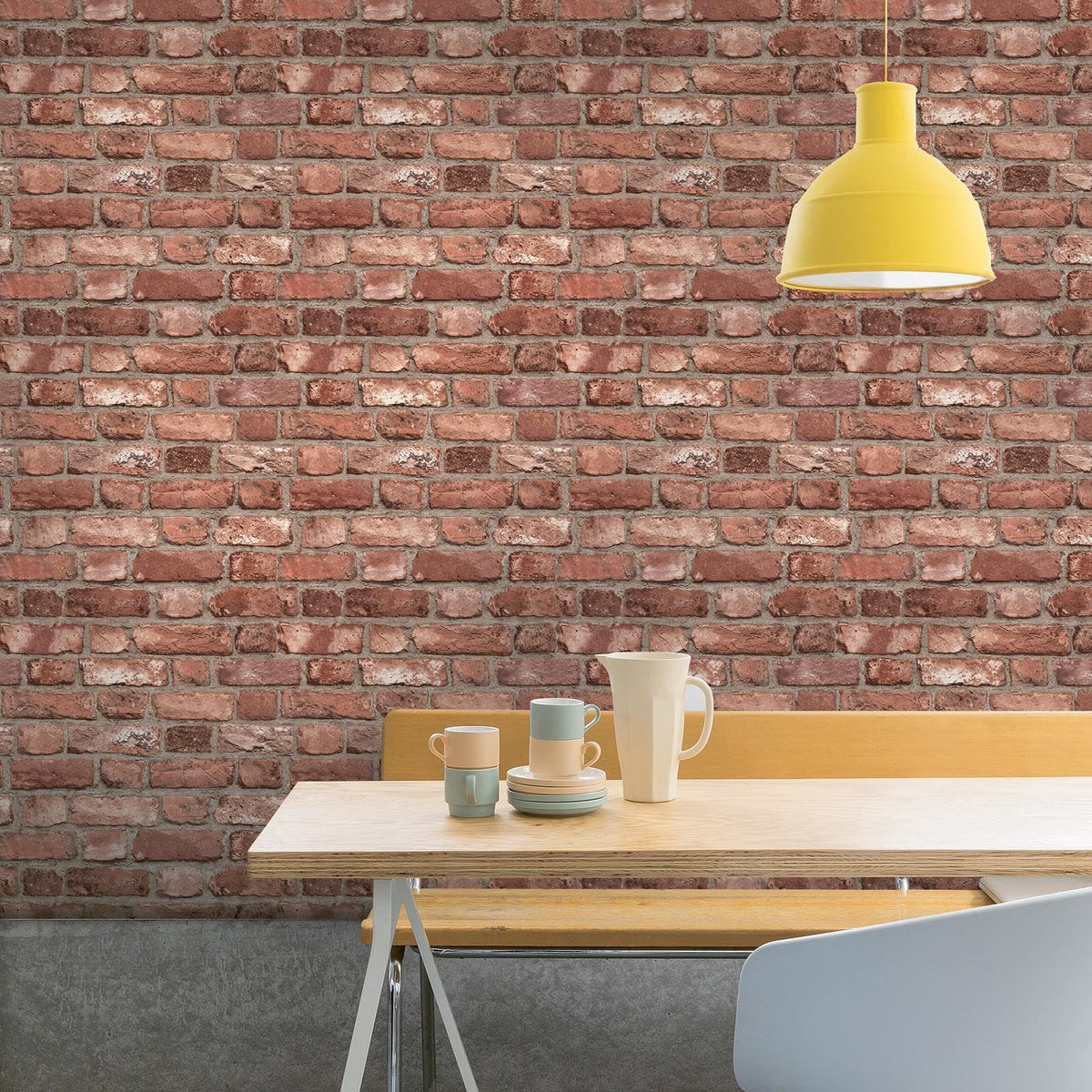 Grandeco Vintage House Brick Pattern Wallpaper Faux Effect Textured A28901