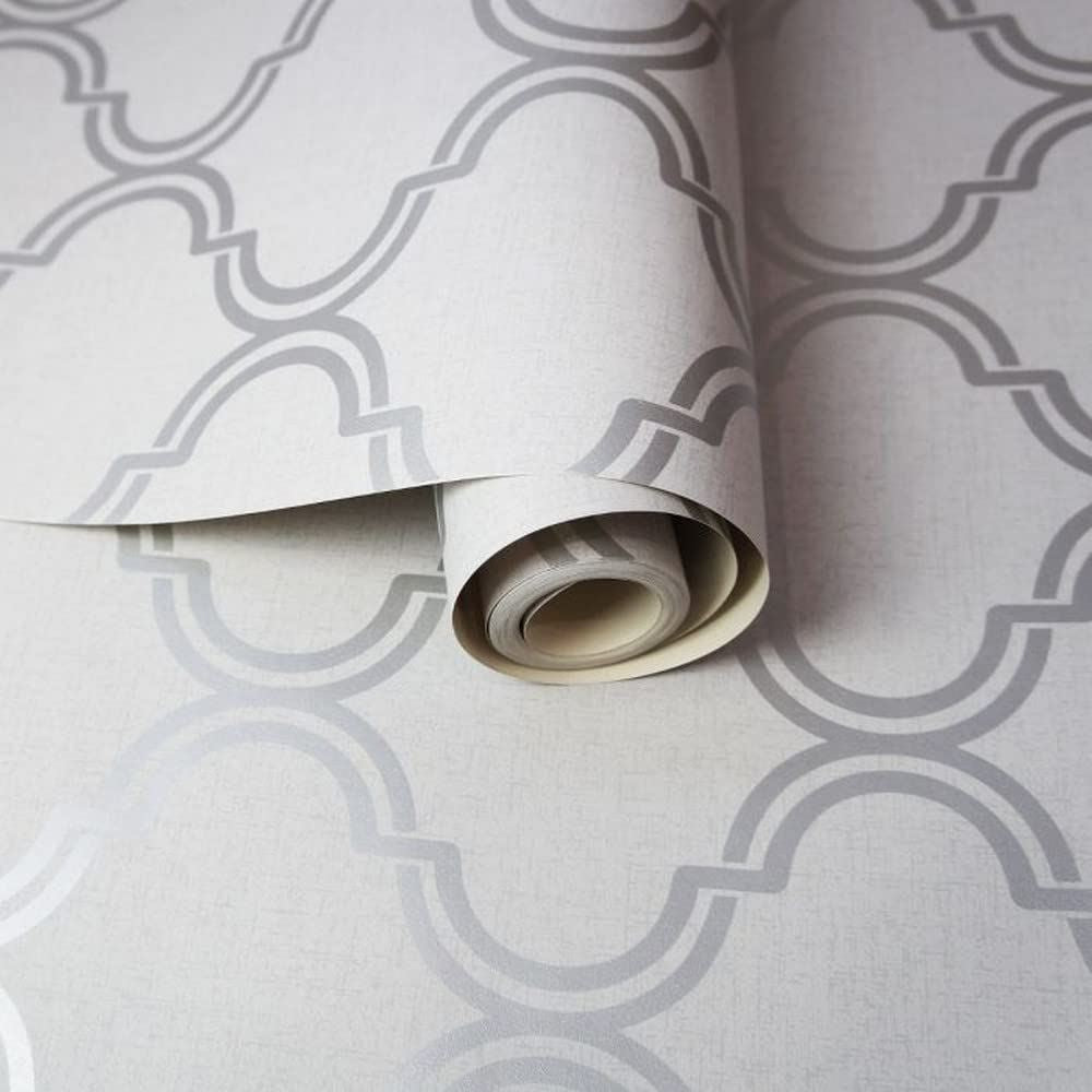 Holden Decor, Glistening Geo Grey Silver Wallpaper, 12750