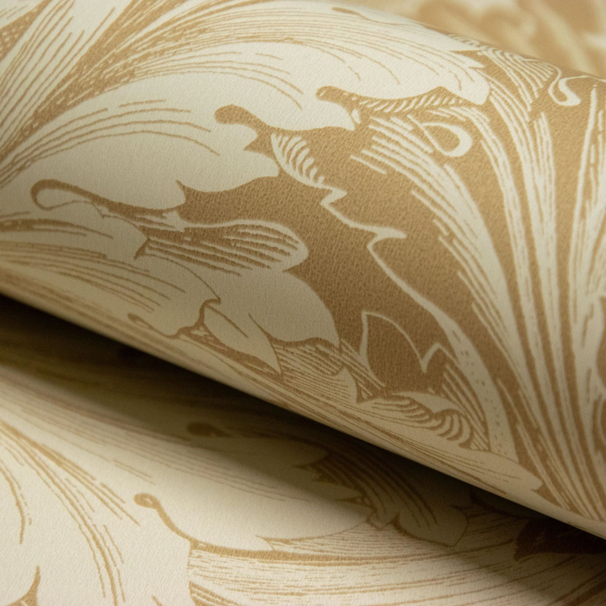 Grandeco Rossetti Acanthus Leaves Scroll Smooth Wallpaper, Gold