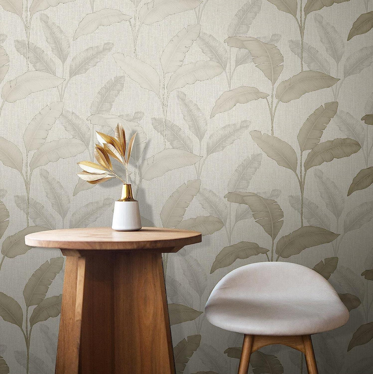 RASCH (U.K) Limited Amara Palm Wallpaper - Modern Wallpaper for Living Room, Bedroom, Fireplace - Decorative Luxury Tropical Wall Paper with Metallic Tone (Beige/Gold)