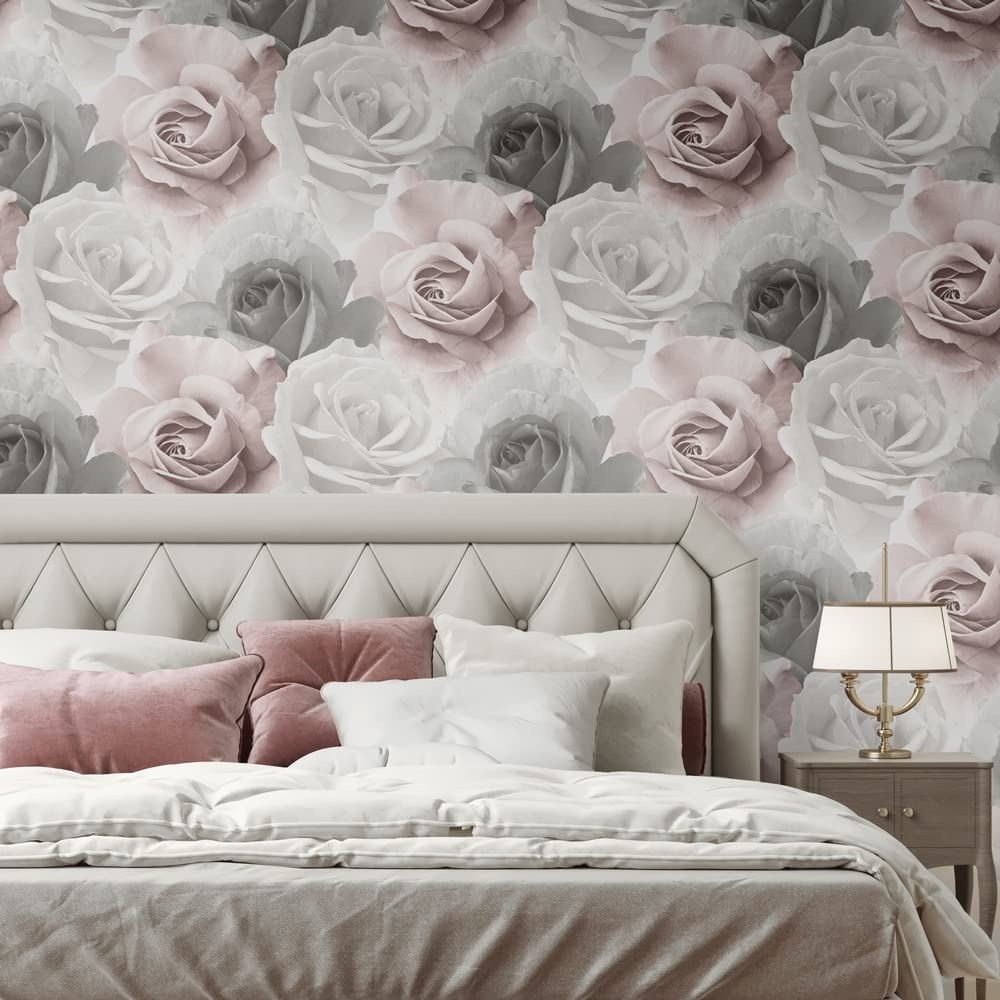 Muriva Rhoda Rose Pink Wallpaper 203501 - Feature Wall 3D Effect Large Floral