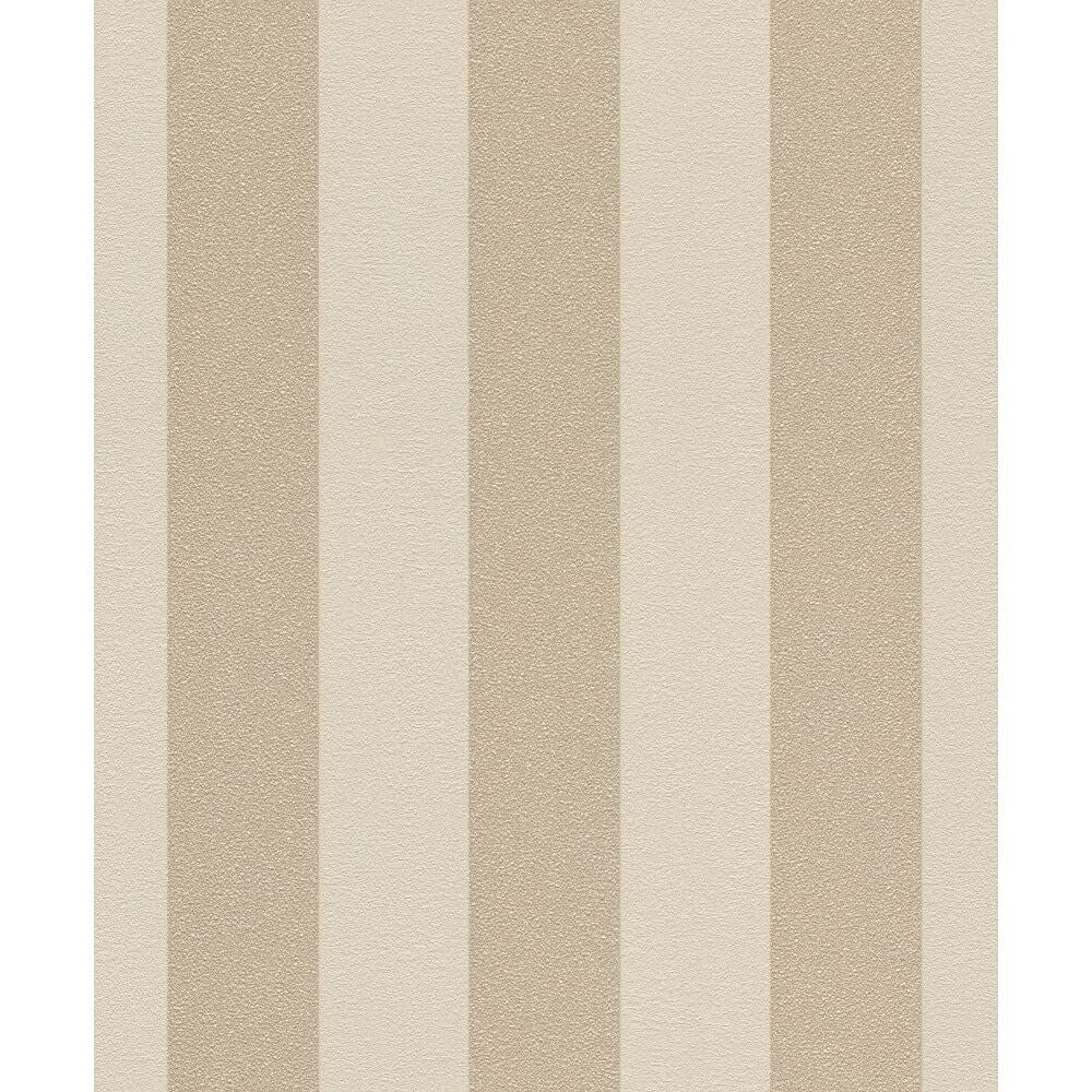 Rasch Wallpaper 542325 Shimmering Stripe Beige Gold