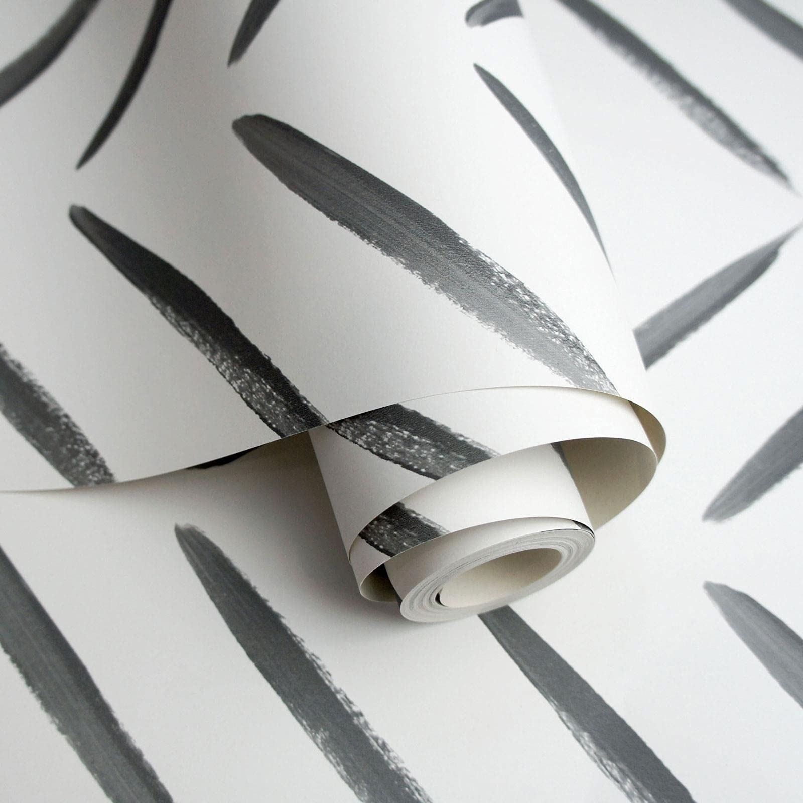 Chevron Brush Marks Wallpaper Black/White Holden 13040