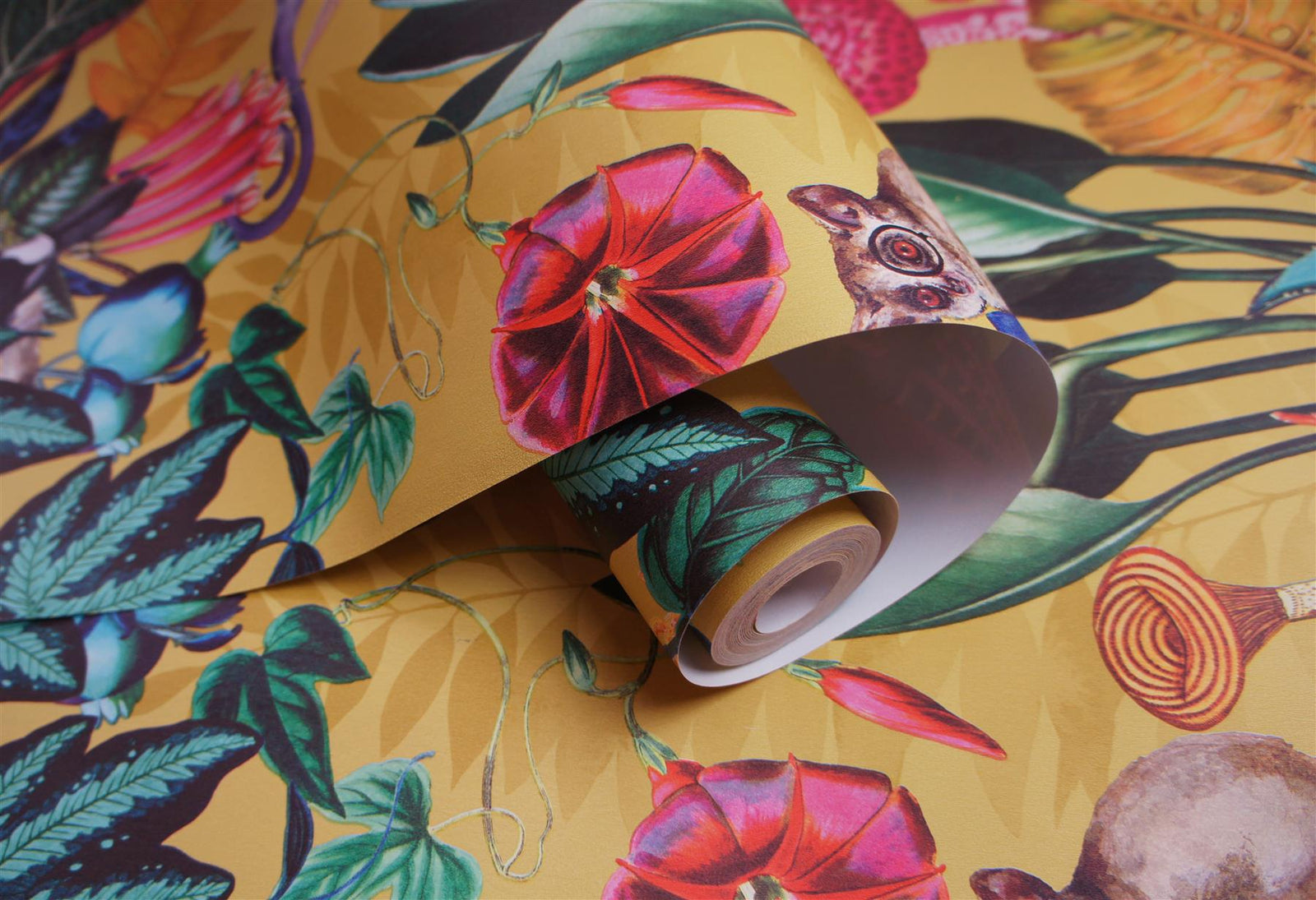 Wonderland Tropical Wallpaper Ochre Holden 91190