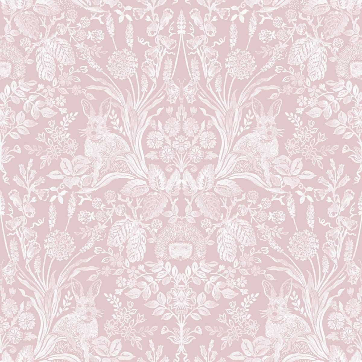 Holden Decor Harlen Wallpaper Trees Flowers Hedgehogs Leaves Rabbits Damask