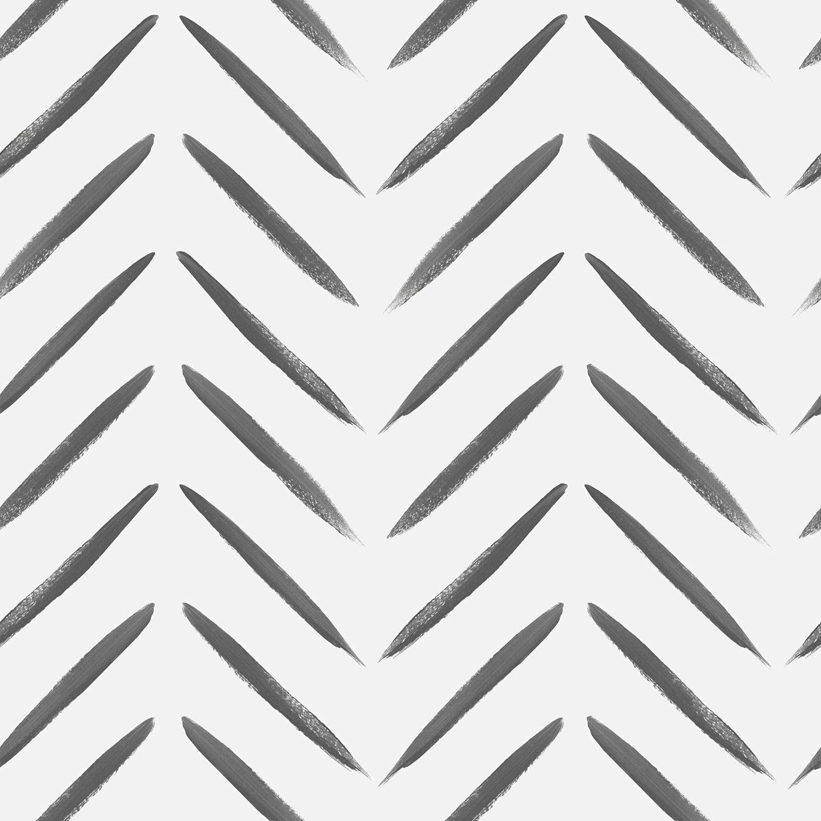 Chevron Brush Marks Wallpaper Black/White Holden 13040