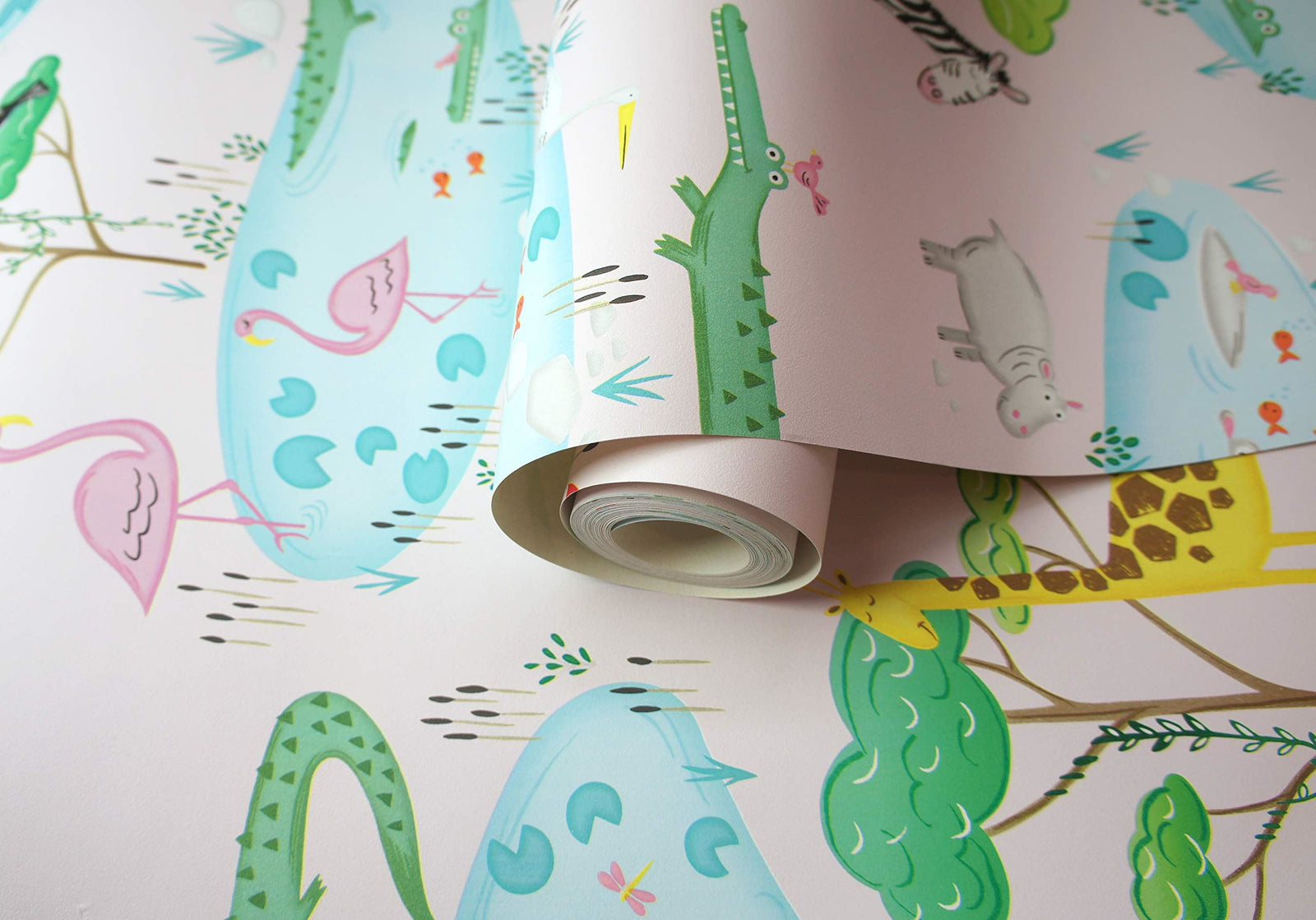 Holden Decor Over The Rainbow Crocodile Lake Pink Wallpaper 90931 - Kids