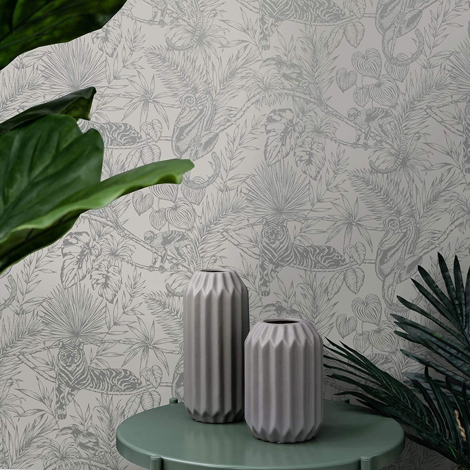Sumatran Wallpaper Grey/Silver Holden 65762