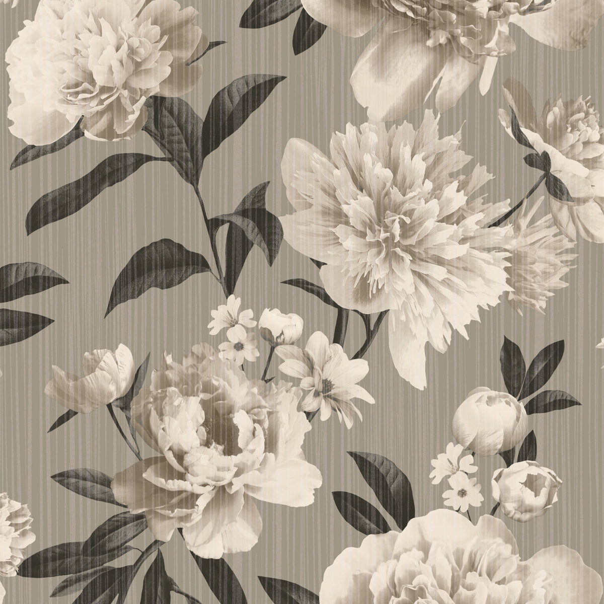 Rasch Vasari Valentina Floral Wallpaper � 526875 � Grey/Black