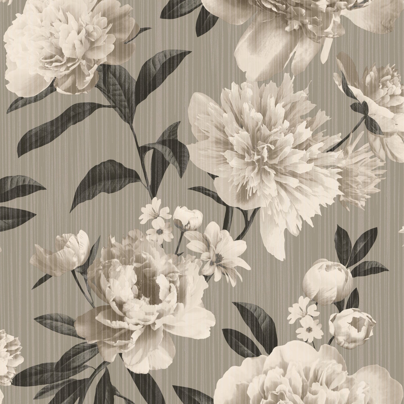Rasch Vasari Valentina Floral Wallpaper � 526875 � Grey/Black