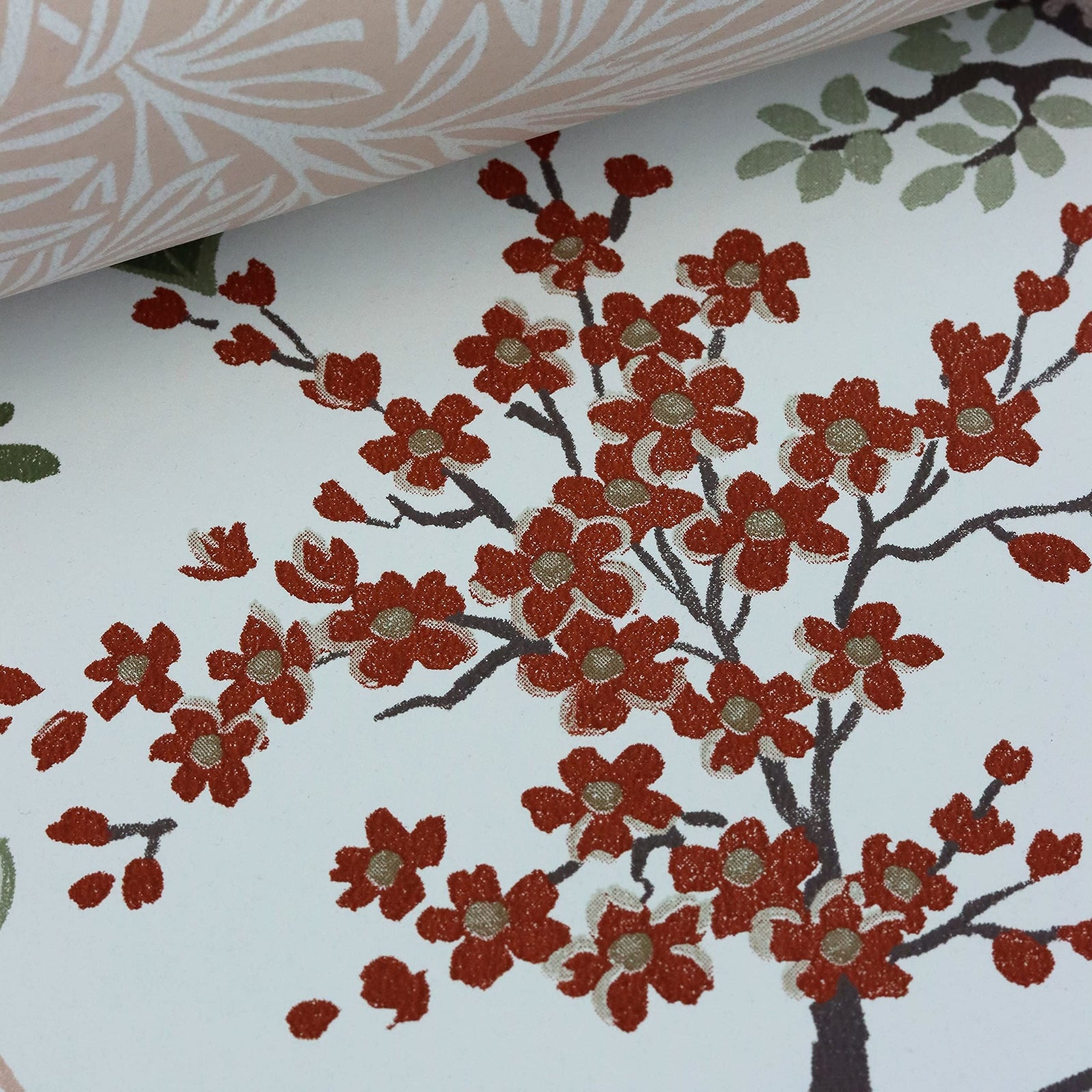 Rasch Wallpaper 553338 - Colourful Non-Woven Wallpaper from The Salisbury Collection with Different Coloured Leaves on White Background with Slight Structure - 10.05 m x 53 cm (L x W)