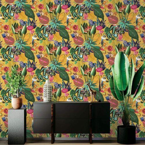 Wonderland Tropical Wallpaper Ochre Holden 91190