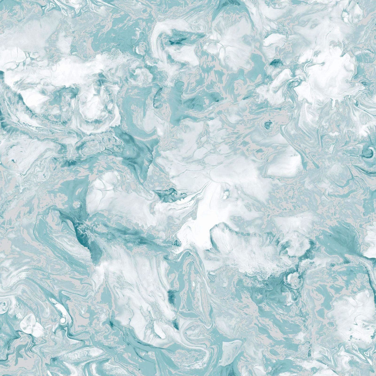 Muriva Elixir Marble Teal Wallpaper 166503 - Feature Metallic Marble Effect