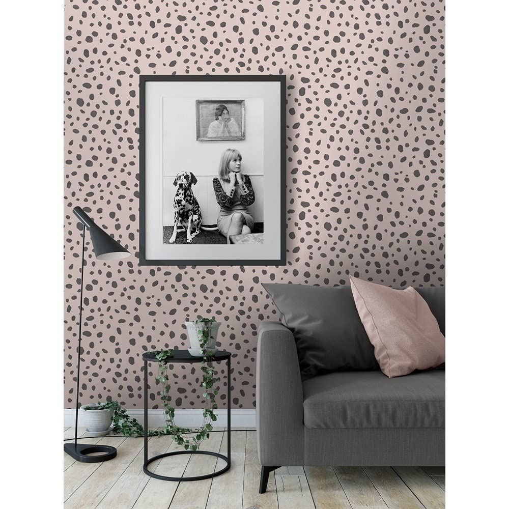 Holden Decor Dalmation Pink 12941 Indulgence Paper Wallpaper 10.05 m x 0.53 m