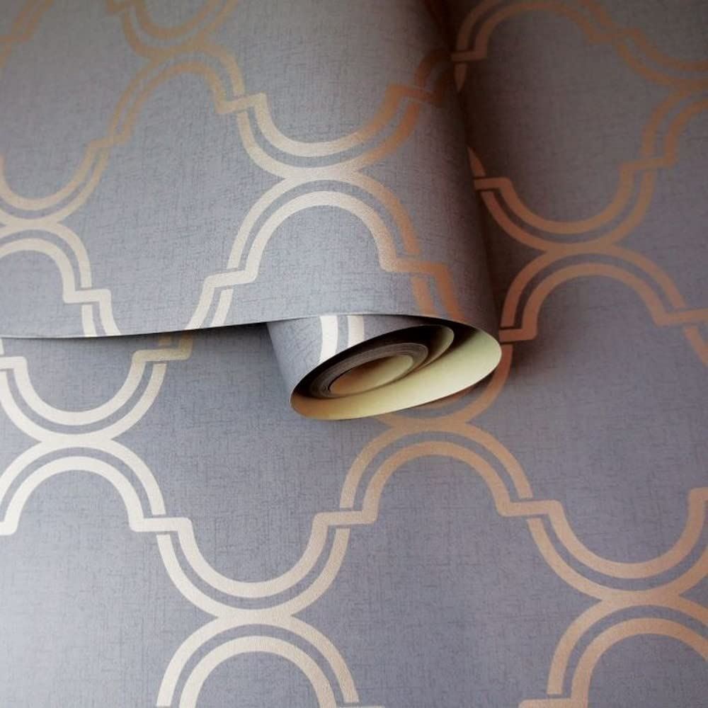 Holden Decor, Glistening Geo Grey Silver Wallpaper, 12750